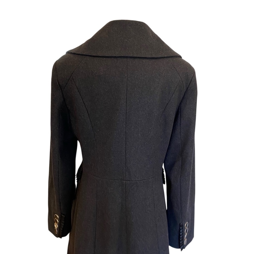 Betsey Johnson Wool Longline Coat In Dark Grey Size 8 - Picture 10 of 12